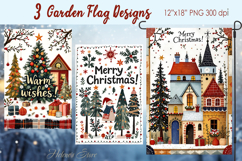 Merry Christmas Patchwork Garden Flag Sublimation design png Product Image 1