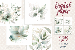Luxury floral pattern digital papers jpeg | Scrap booking Product Image 1