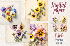 Vintage floral digital papers jpeg|Scrap booking 3d graphics Product Image 1