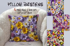 3d Spring flower pillow design | Floral sublimation designs Product Image 1