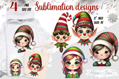 Cute baby elf clipart |Retro patchwork elf shirt designs png Product Image 1