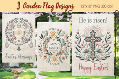 Easter Garden Flag Sublimation |Religious sublimation Easter Product Image 1