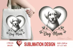 Dog mom heart Valentines day Sublimation clipart sketch png Product Image 2