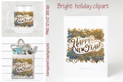Bright Happy New Year quote sublimation design clipart png Product Image 1