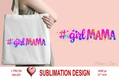 Girl mama clipart | Mothers day Sublimation design png Product Image 2