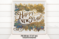 Bright Happy New Year quote sublimation design clipart png Product Image 2