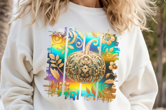 Cute golden pumpkins brush strokes t shirt design png Product Image 1