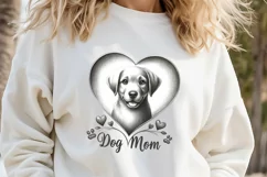 Dog mom heart Valentines day Sublimation clipart sketch png Product Image 1
