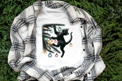 Christmas lights &amp; black cat clipart| Winter t shirt designs Product Image 2