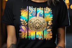 Cute golden pumpkins brush strokes t shirt design png Product Image 2