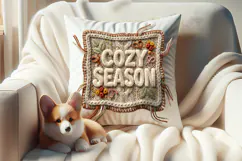 Cozy Season Chenille Embroidered Patch Puffy Autumn PNG Product Image 3