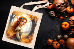 Cute watercolor girl elf autumn sublimation design png Product Image 3