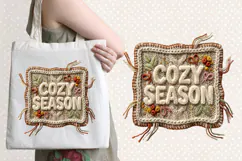 Cozy Season Chenille Embroidered Patch Puffy Autumn PNG Product Image 4