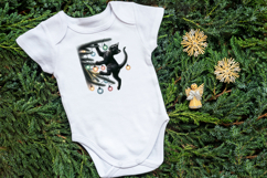 Christmas lights &amp; black cat clipart| Winter t shirt designs Product Image 3