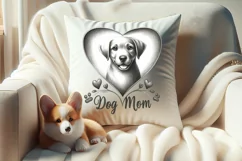 Dog mom heart Valentines day Sublimation clipart sketch png Product Image 4