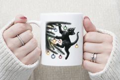Christmas lights &amp; black cat clipart| Winter t shirt designs Product Image 4