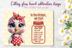 Cute chicken housewife cutting board sublimation design png Product Image 1