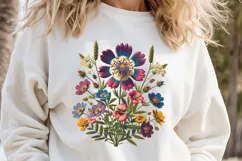 Wildflowers clipart | Vintage Summer flowers field graphics Product Image 2