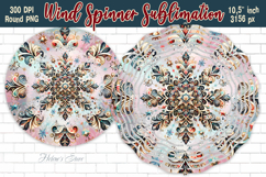 Christmas Snowflake Wind Spinner wrap sublimation design png Product Image 1
