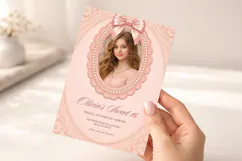 Pink Pearl Sweet 16 Invitation Template, Editable Canva Product Image 5