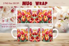 Spring flowers mug wrap sublimation | Tulips mug wrap design Product Image 1