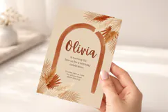 Boho Birthday Invitation Template, Editable Canva Product Image 5