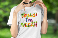 Funny Quote Hello I'm Vegan clipart | Cute design PNG Product Image 2
