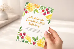 Citrus Birthday Invitation Template, Editable Canva Product Image 5
