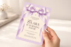 Coquette Bow Birthday Invitation Canva Template Product Image 5