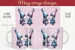 Cute gnomes with heart Mug wrap sublimation | Valentines day Product Image 1