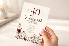 Wildflower Birthday Invitation Canva Template Product Image 5