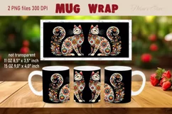 Flower cat Mug Sublimation png| Flowers cat |Art cat bouquet Product Image 1
