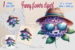 Cute flower in sunglass Clipart | Funny floral girly designs Product Image 1