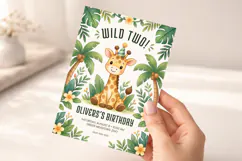 Jungle Animal Birthday Invitation Template, Editable Canva Product Image 5
