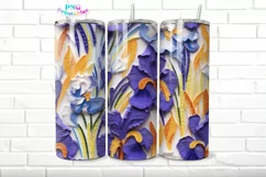 3D Floral 20 oz Skinny Tumbler Wrap Product Image 1