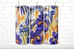 3D Floral 20 oz Skinny Tumbler Wrap Product Image 3