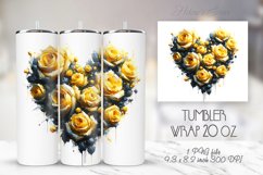 Floral heart tumblers sublimation |Roses Tumbler wrap design Product Image 1