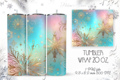 Christmas tumbler wrap 20oz sublimation|Gold snowflake Product Image 1