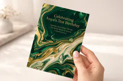 Green Gold Marble Birthday Invitation Canva Template Product Image 5