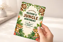 Jungle Animal Birthday Invitation Editable Canva Template Product Image 5