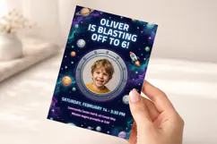 Space Birthday Invitation Canva Template Product Image 5