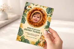 Jungle Safari Birthday Invitation Template Editable Canva Product Image 5