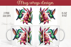 Cute Hummingbird mug wraps sublimation designs |Humming bird Product Image 1