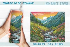 Spring mountain river skinny tumbler sublimation wrap 20 oz Product Image 1