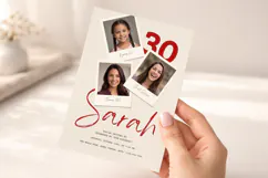 Photo Collage Birthday Invitation Template, Editable Canva Product Image 5