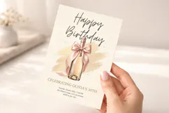Champagne Birthday Invitation Canva Template Product Image 5