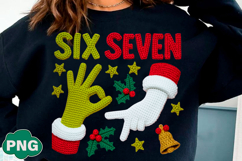 Faux Yarn Six Seven Meme Christmas PNG Product Image 3