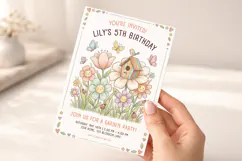 Floral Garden Birthday Invitation Template Editable Product Image 5