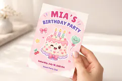 Birthday Cake Invitation Canva Template Product Image 5