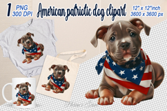 Dog with American flag clipart | USA Patriotic dog png Product Image 1